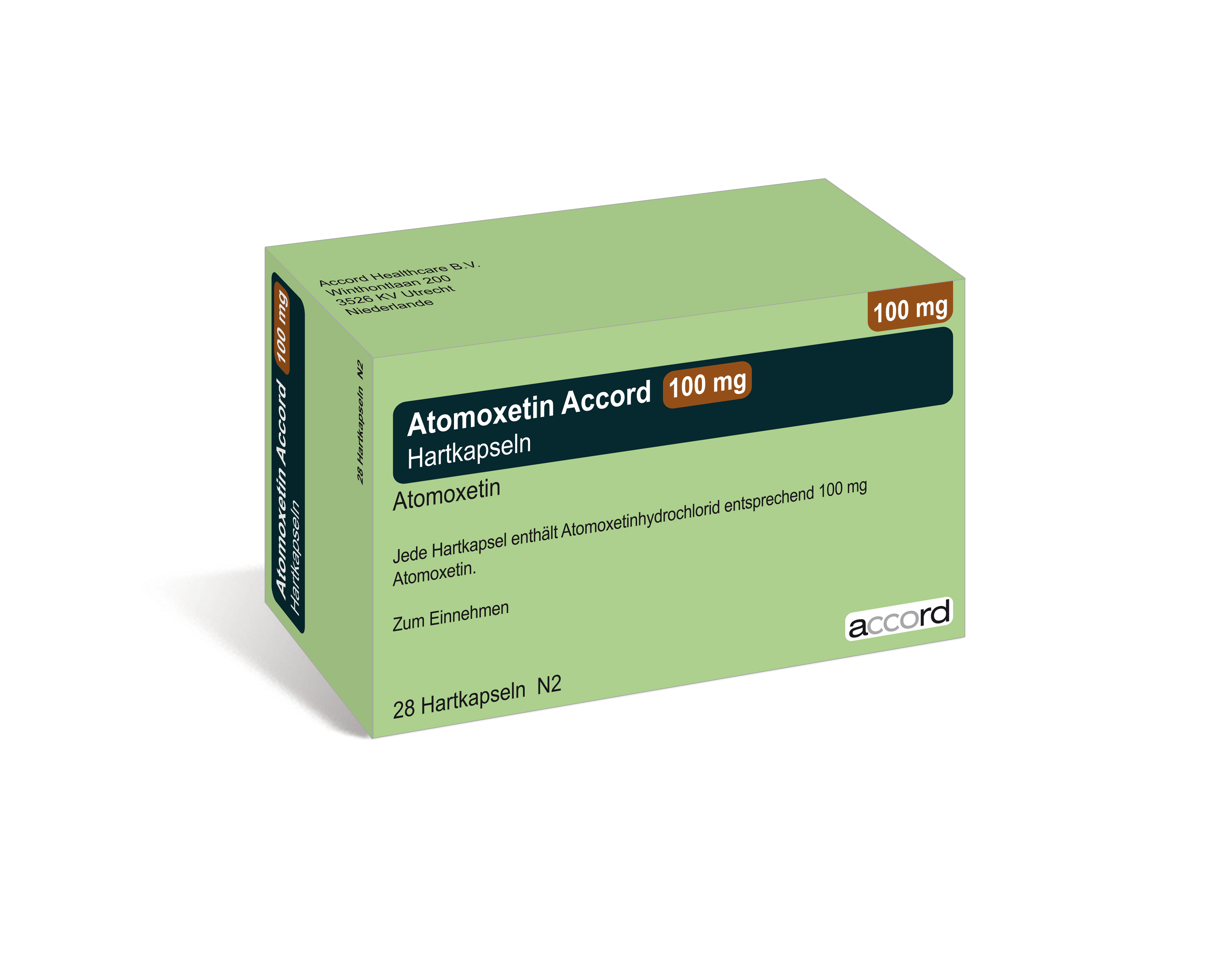 Accord Packshot Atomoxetin 100 mg