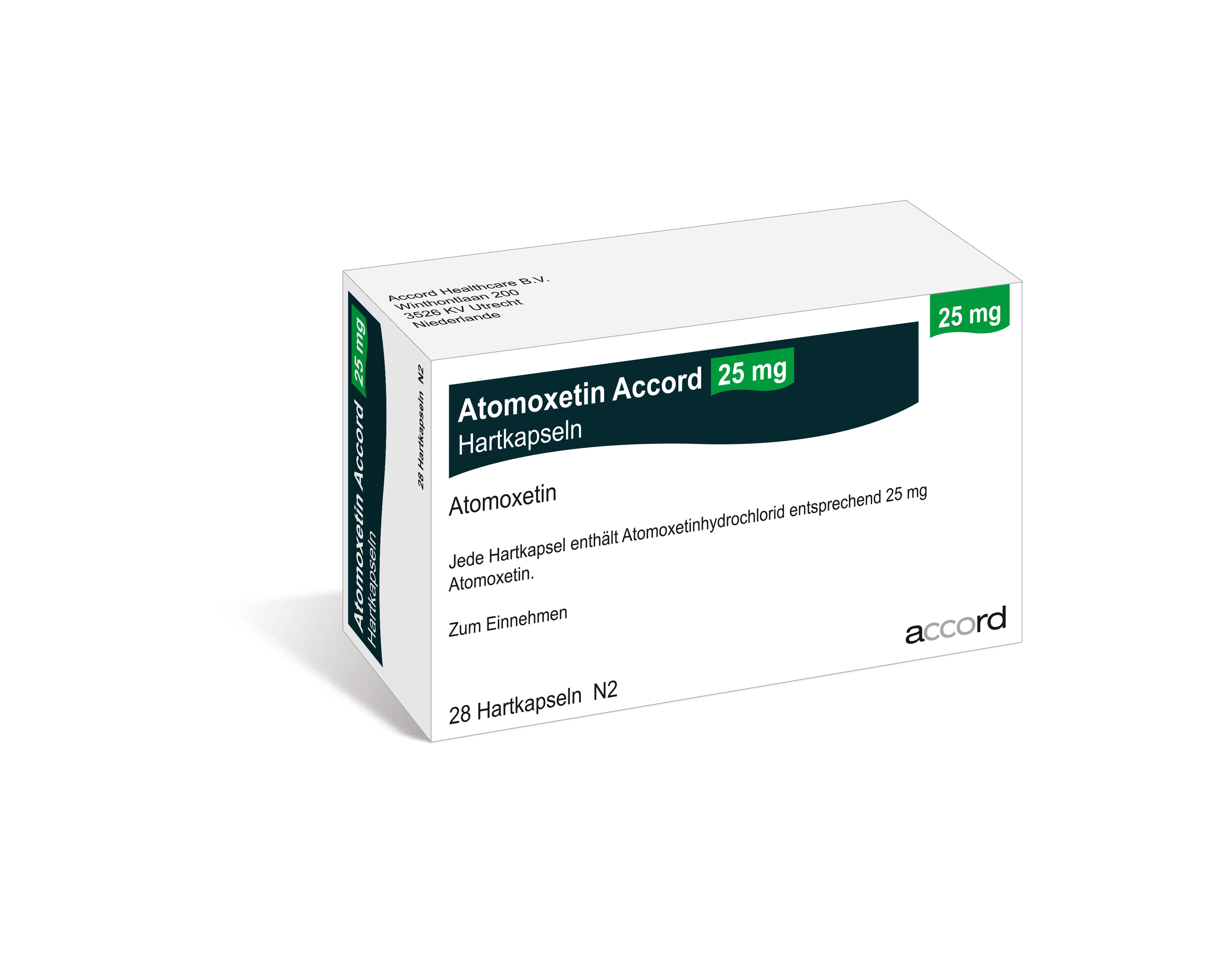 Accord Packshot Atomoxetin 25 mg