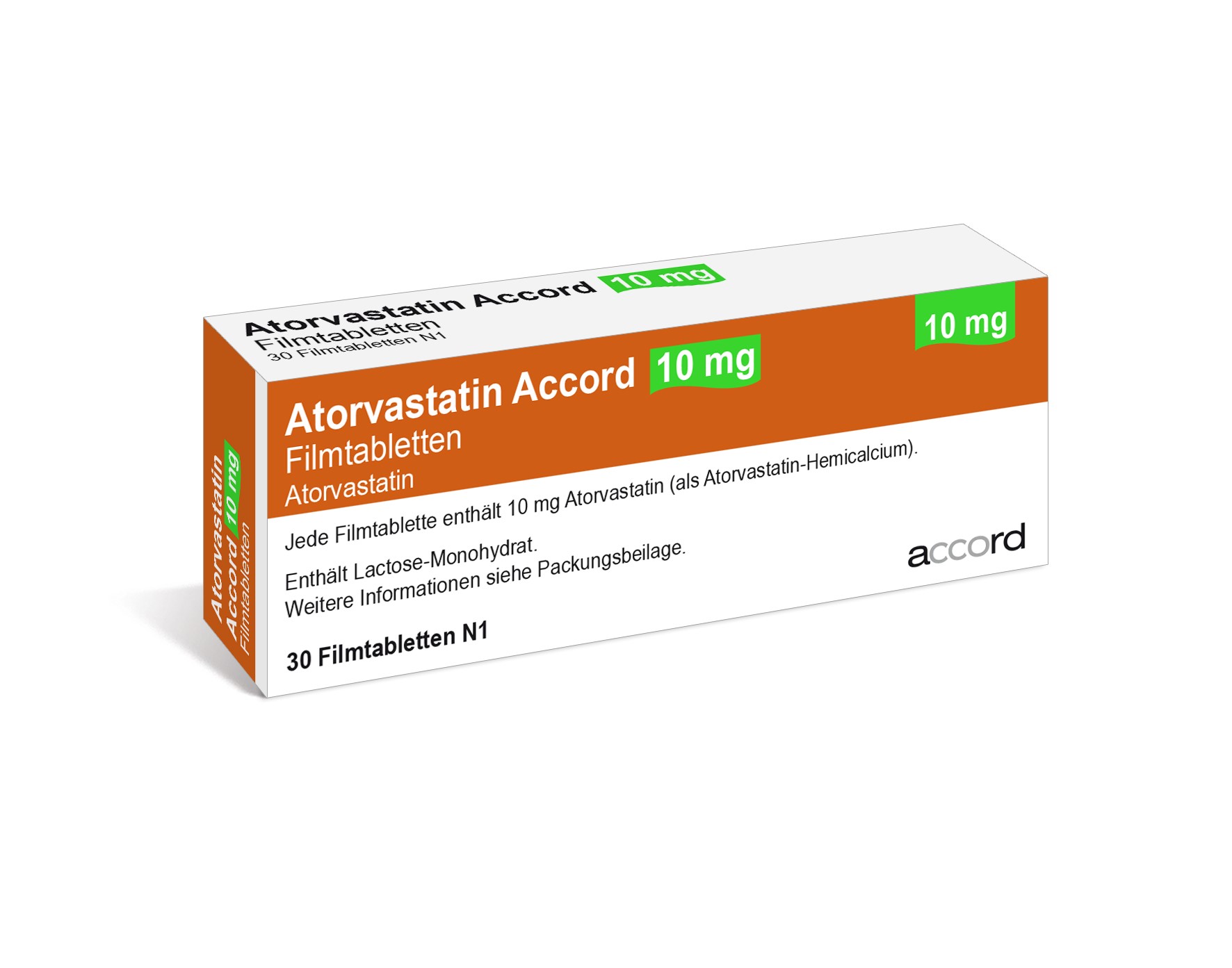 Accord Packshot Atorvastatin 10 mg