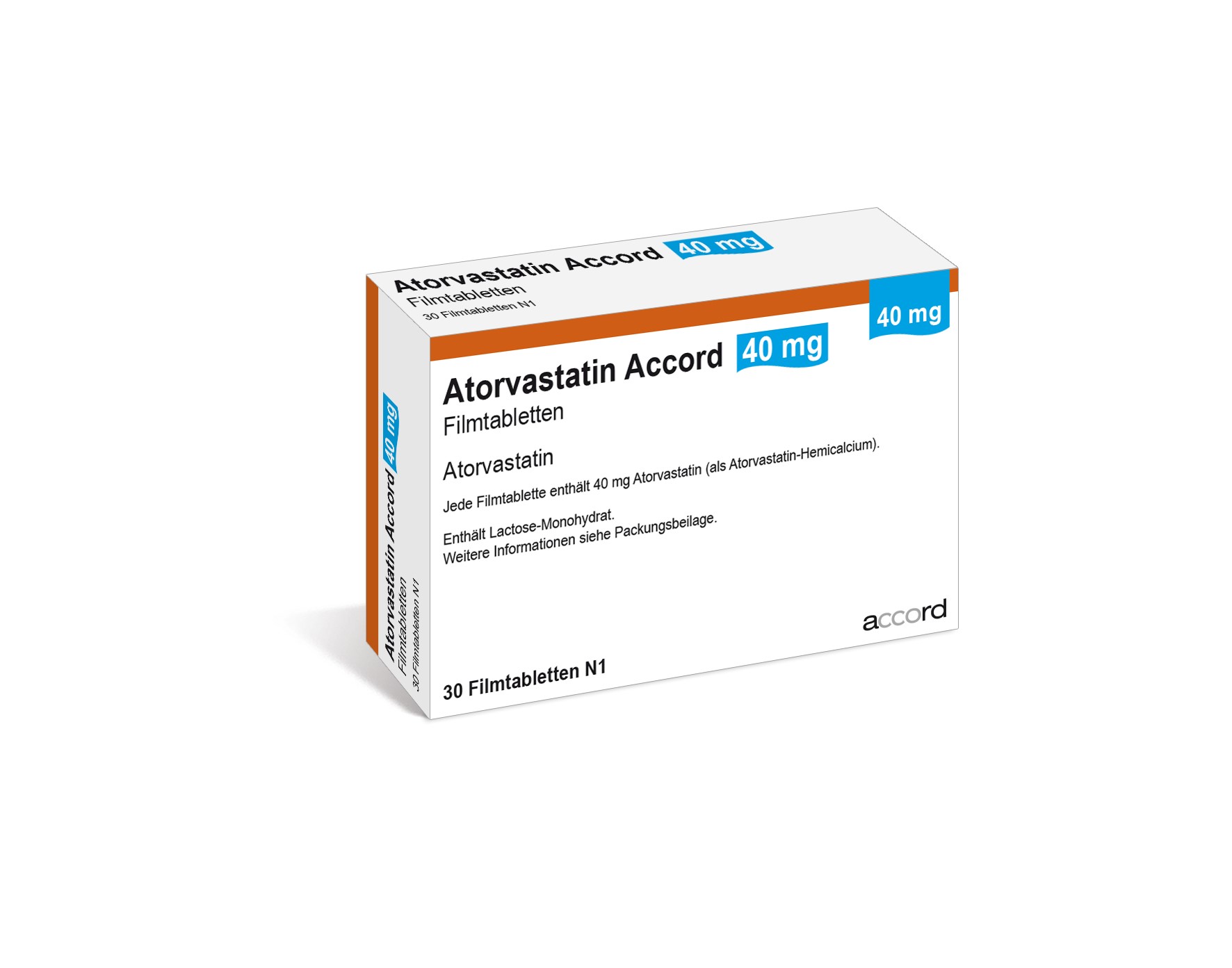Accord Packshot Atorvastatin 40 mg