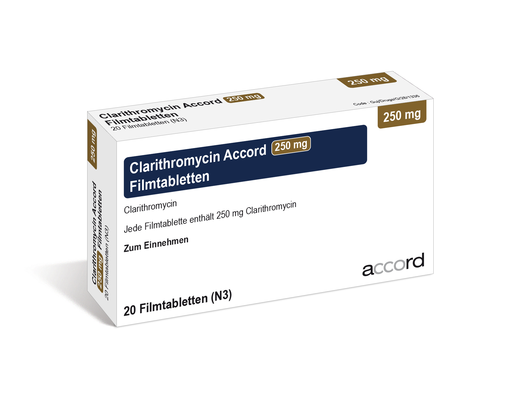 Accord Packshot Clarithromycin 250 mg