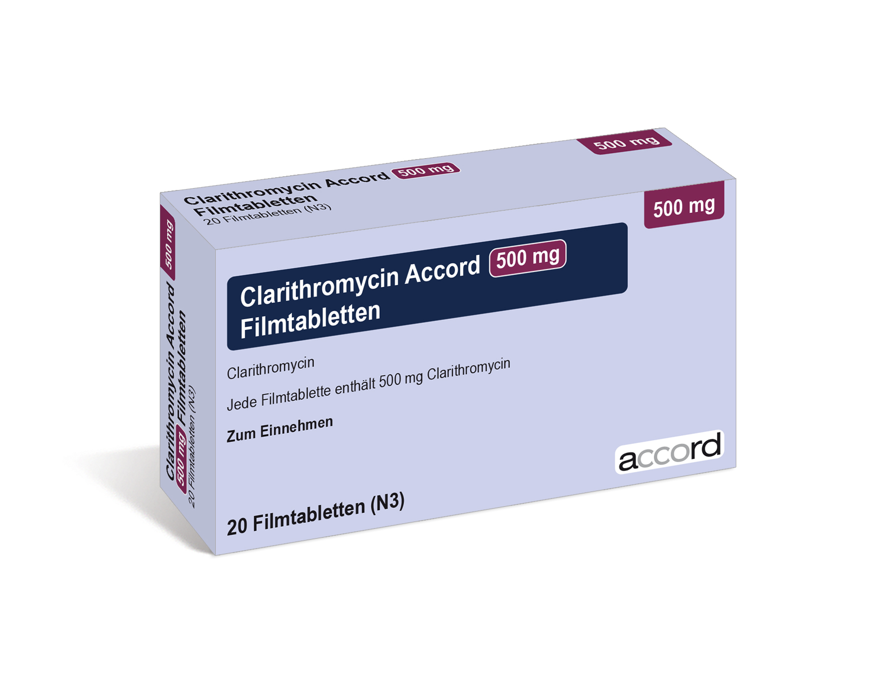 Accord Packshot Clarithromycin 500 mg
