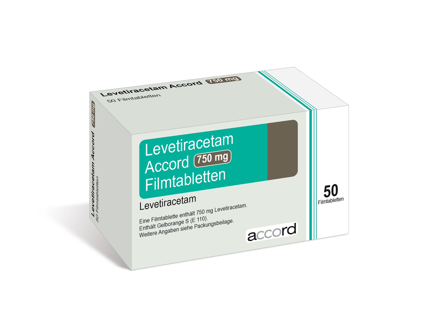 Accord Packshot Levetiracetam 750 mg