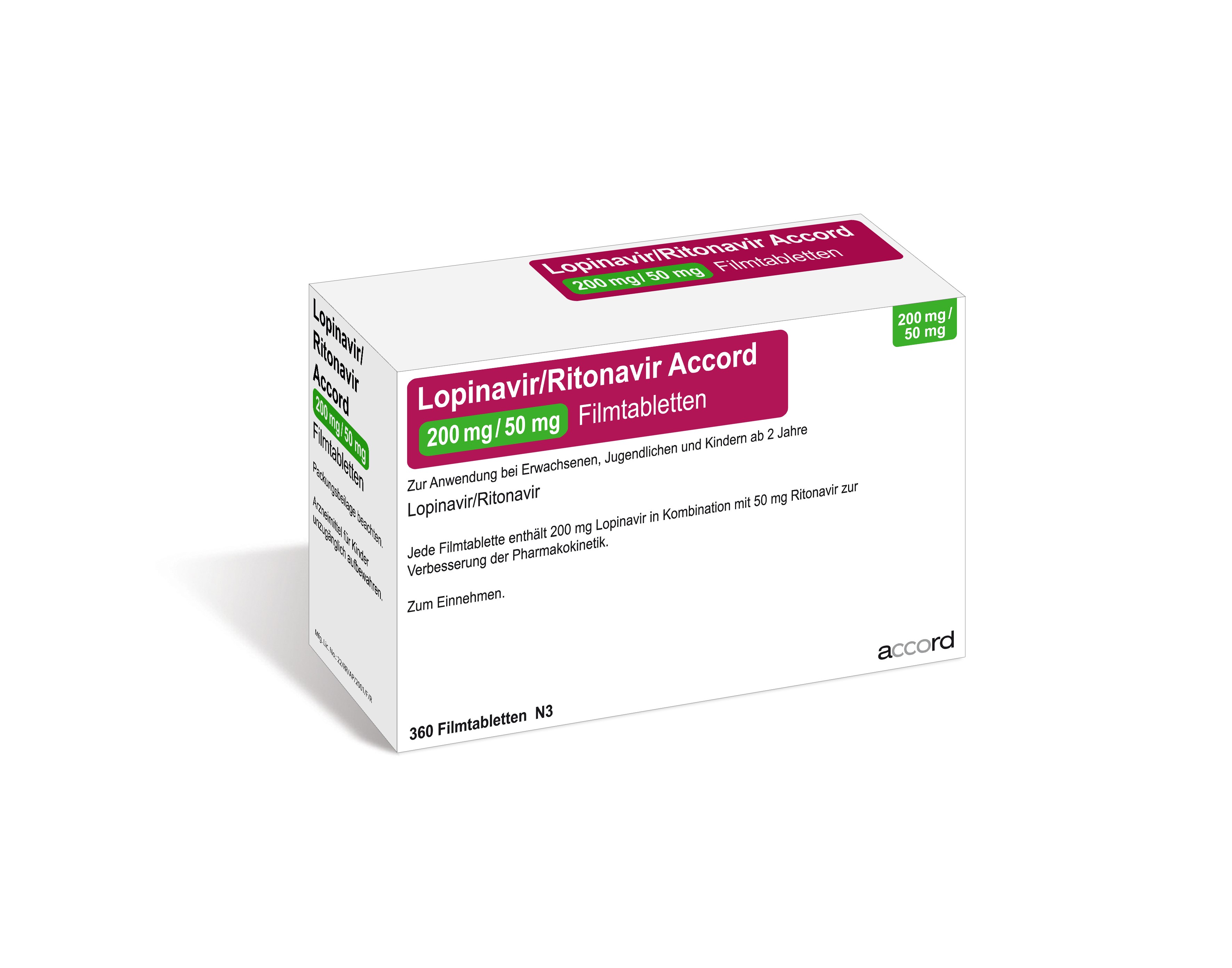 Accord Packshot Lopinavir/Ritonavir 200mg/50mg