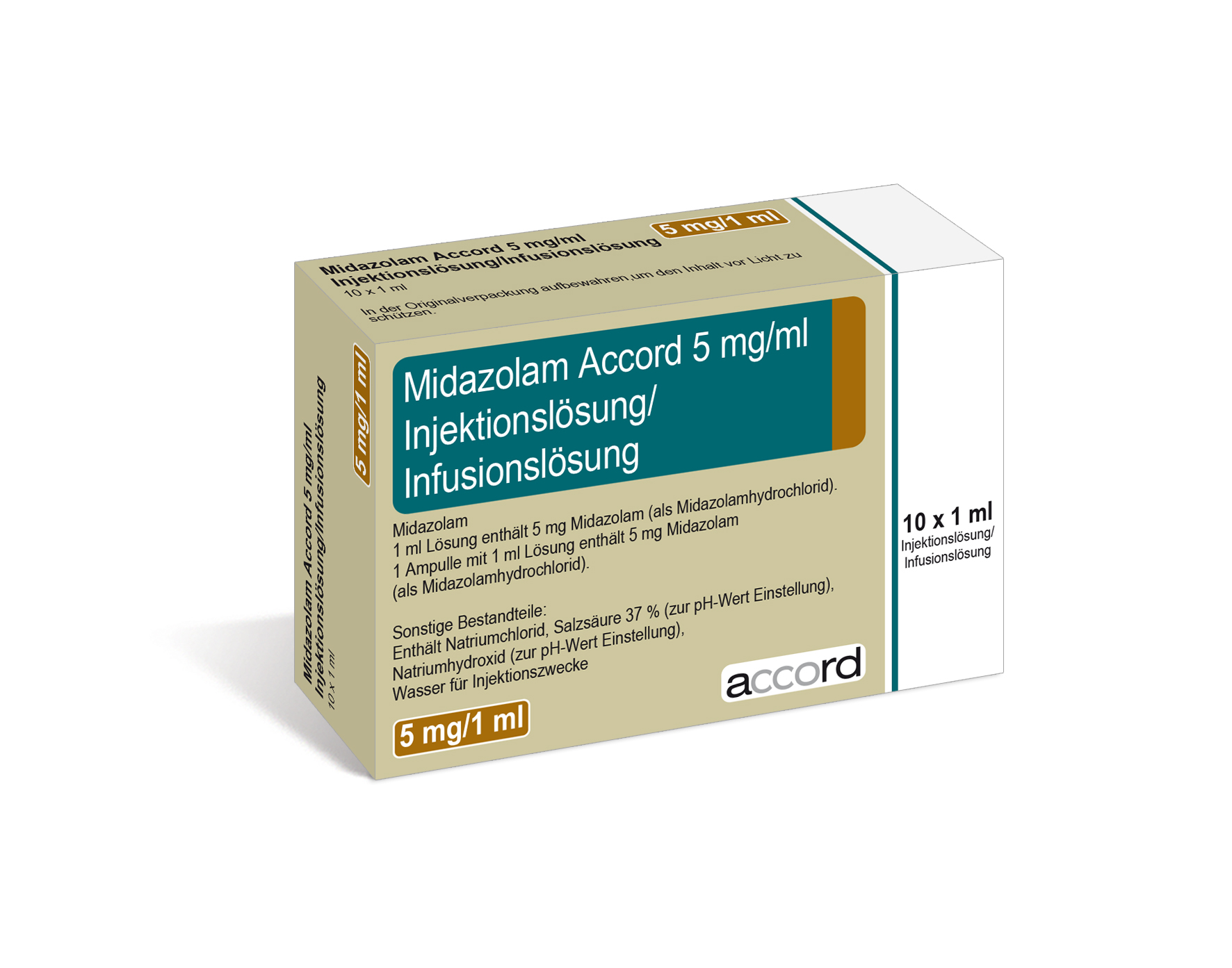 Accord Packshot Midazolam 1 ml
