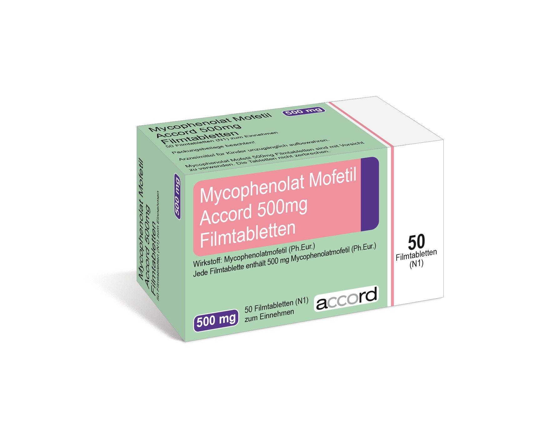 Accord Packshot Mycophenonalt Mofetil 500 mg