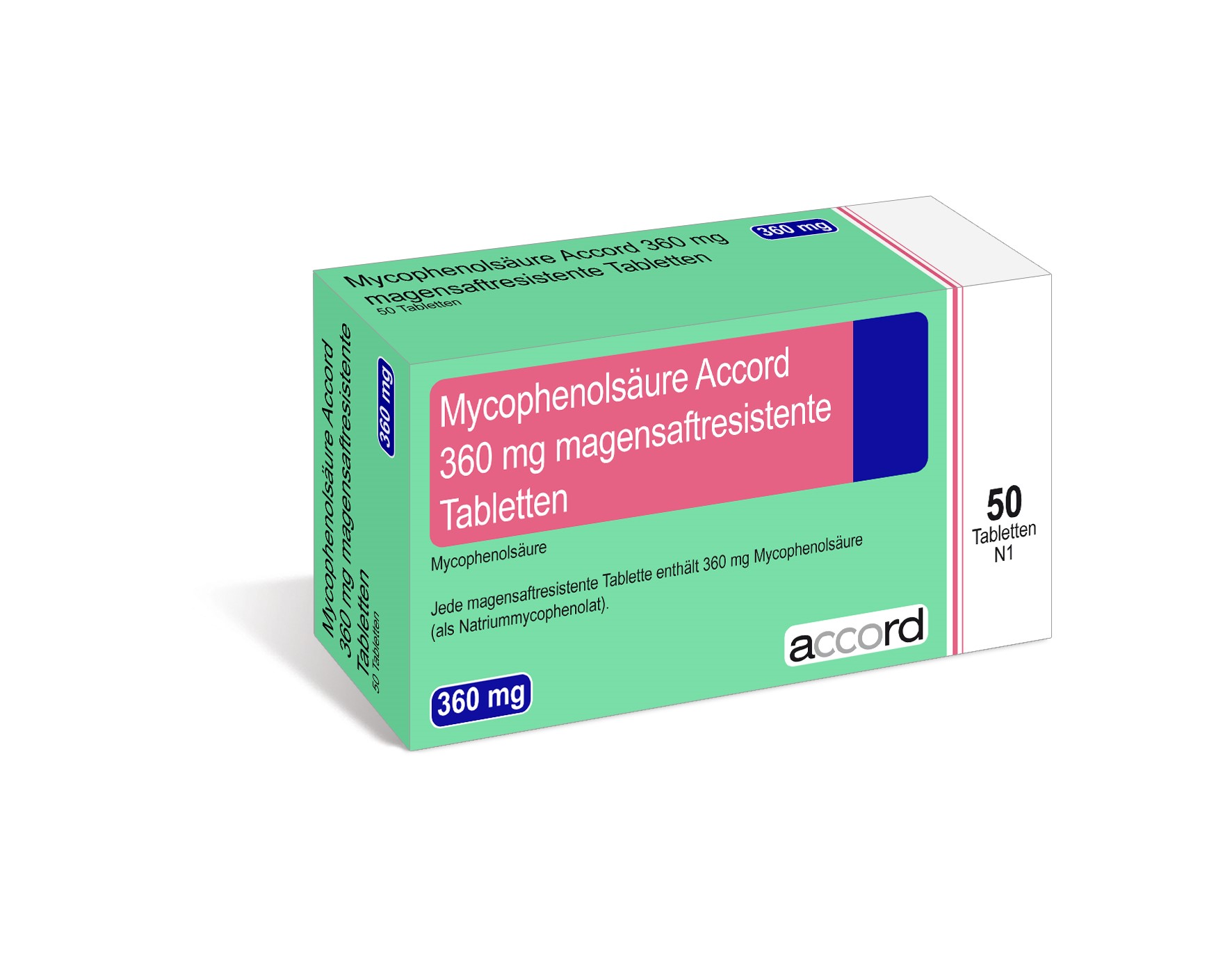 Accord Packshot Mycophenolsäure 360 mg