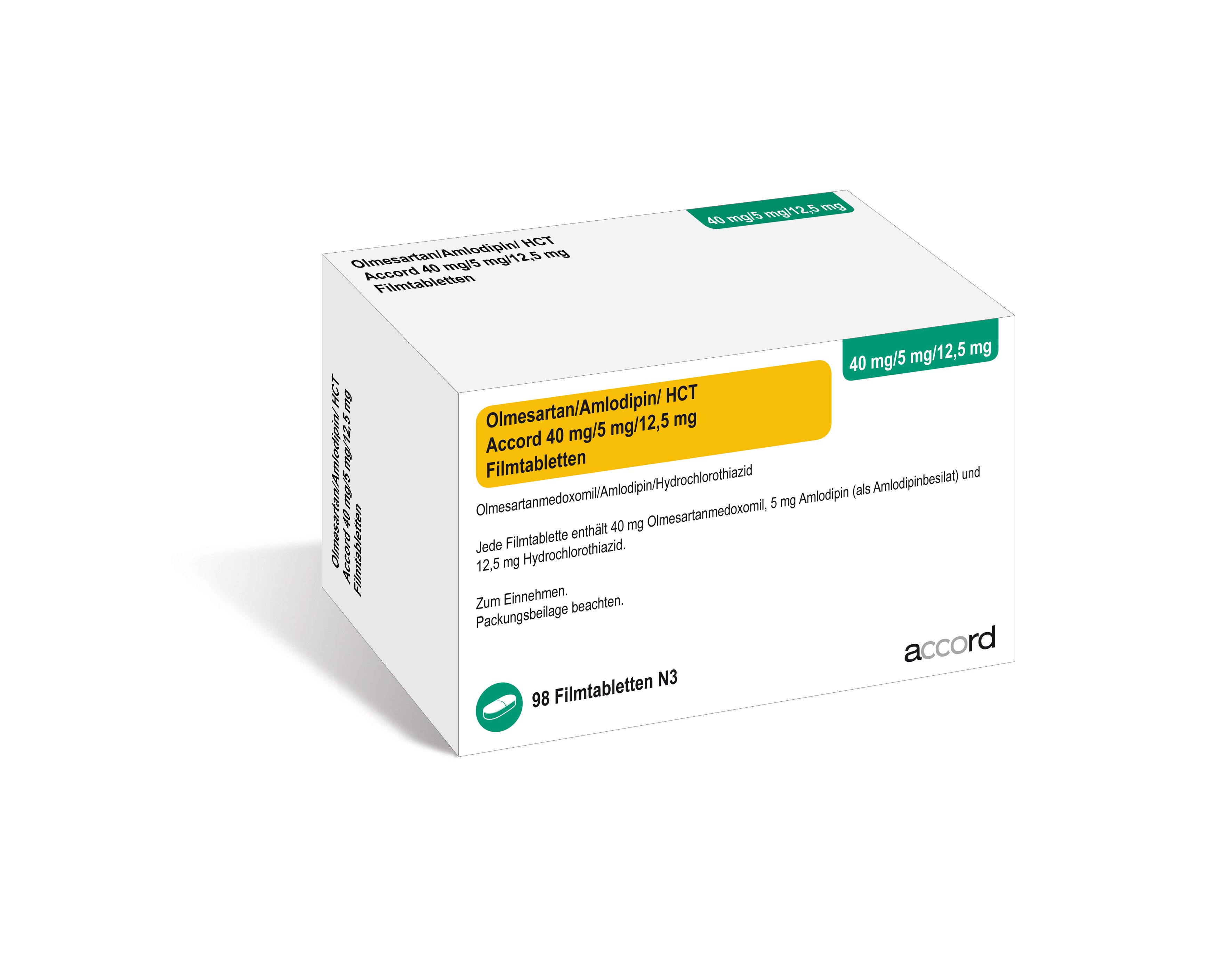 Accord Packshot Olmesartan/Amlodipin/HTC 40mg/5mg/12,5mg