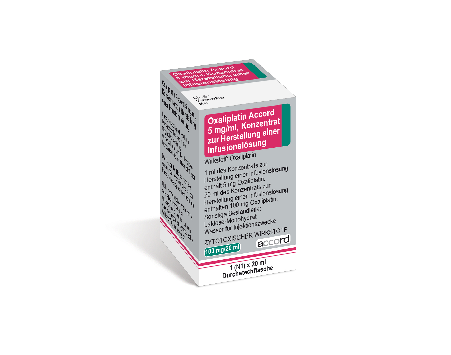 Accord Packshot Oxaliplatin 20 ml