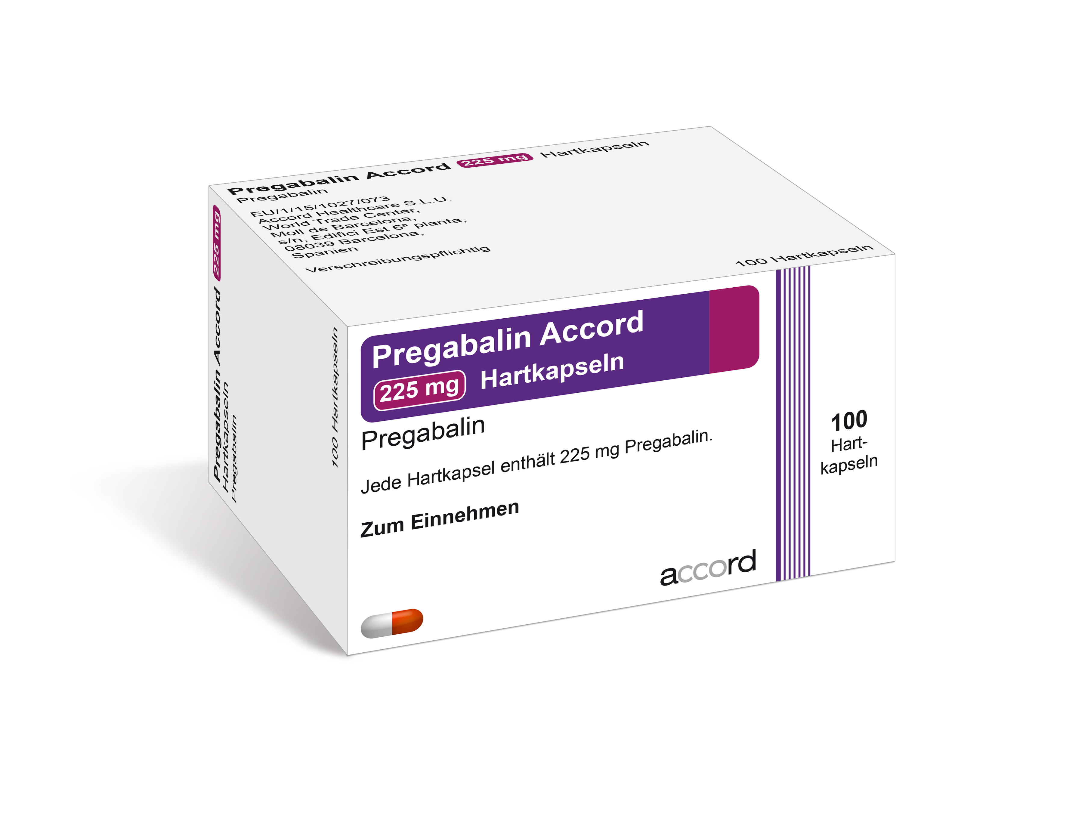 Accord Packshot Pregabalin 225 mg