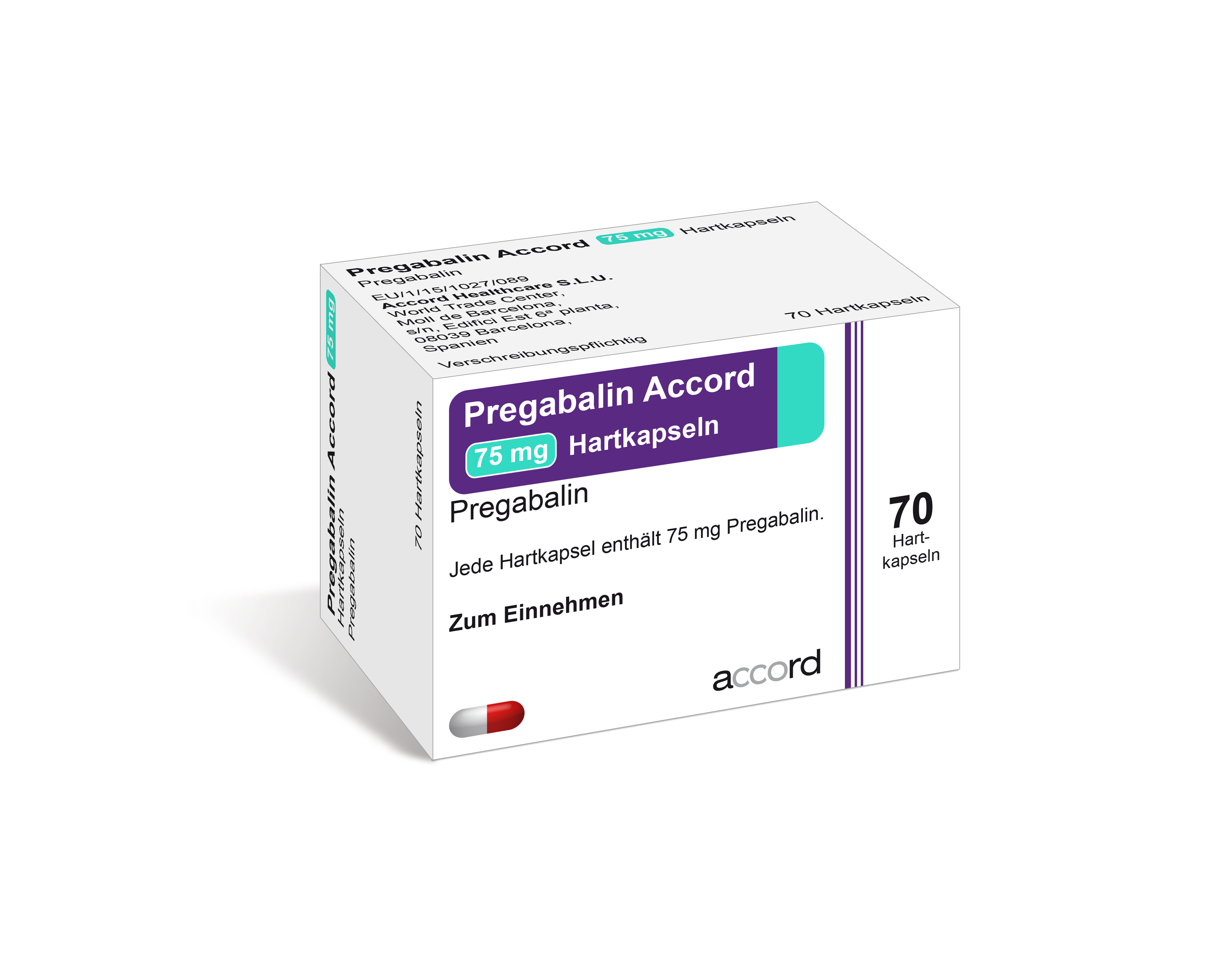 Accord Packshot Pregabalin 75 mg