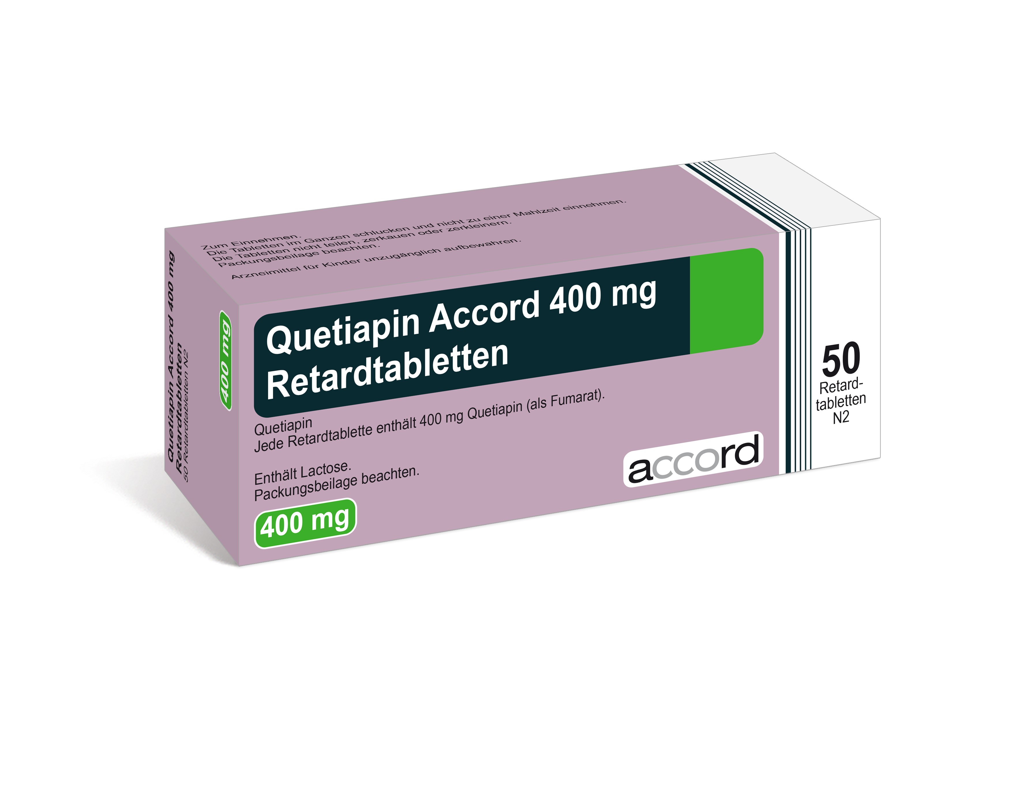 Accord Packshot Quetiapin 400 mg Retardtabletten