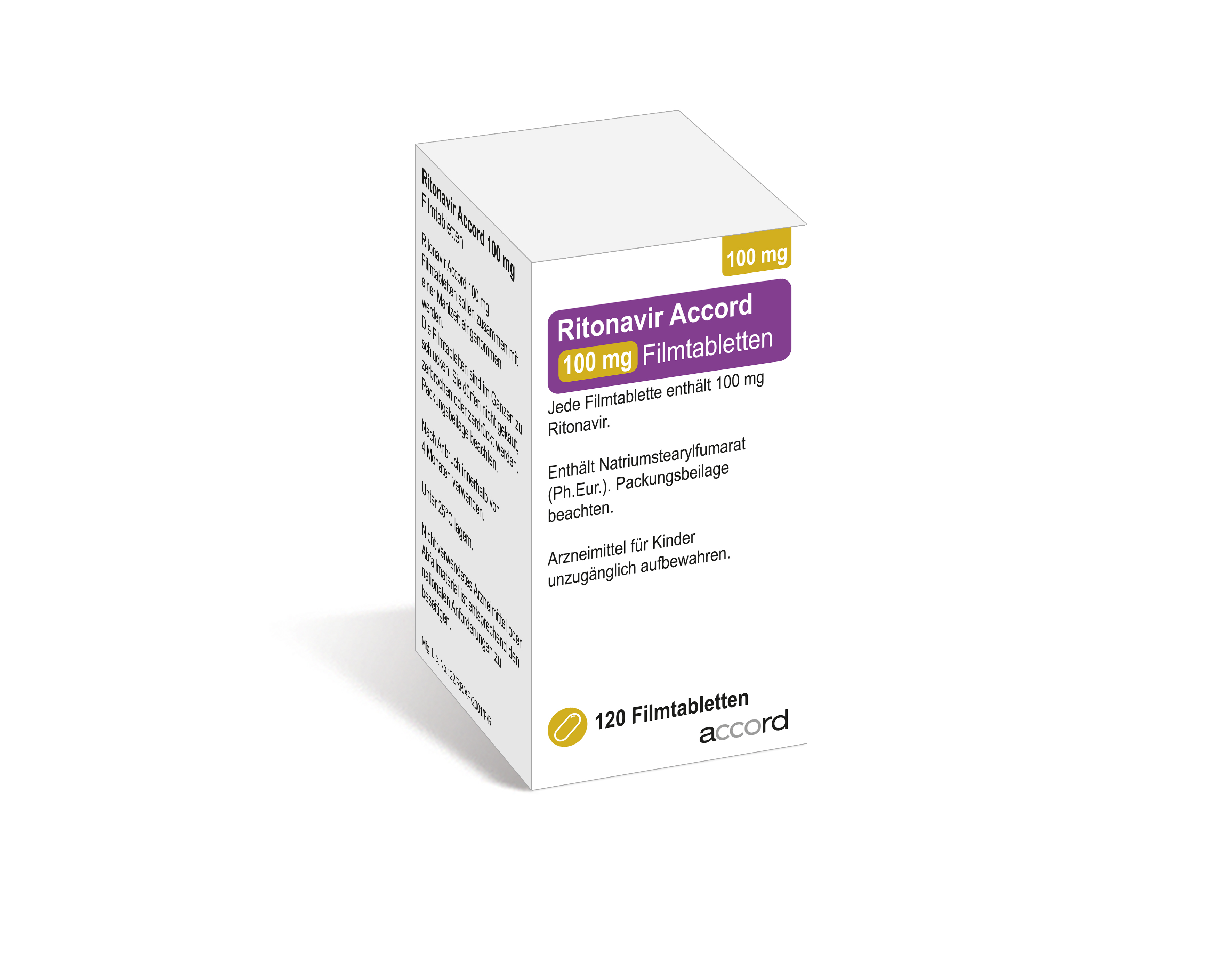 Accord Packshot Ritonavir 100 mg