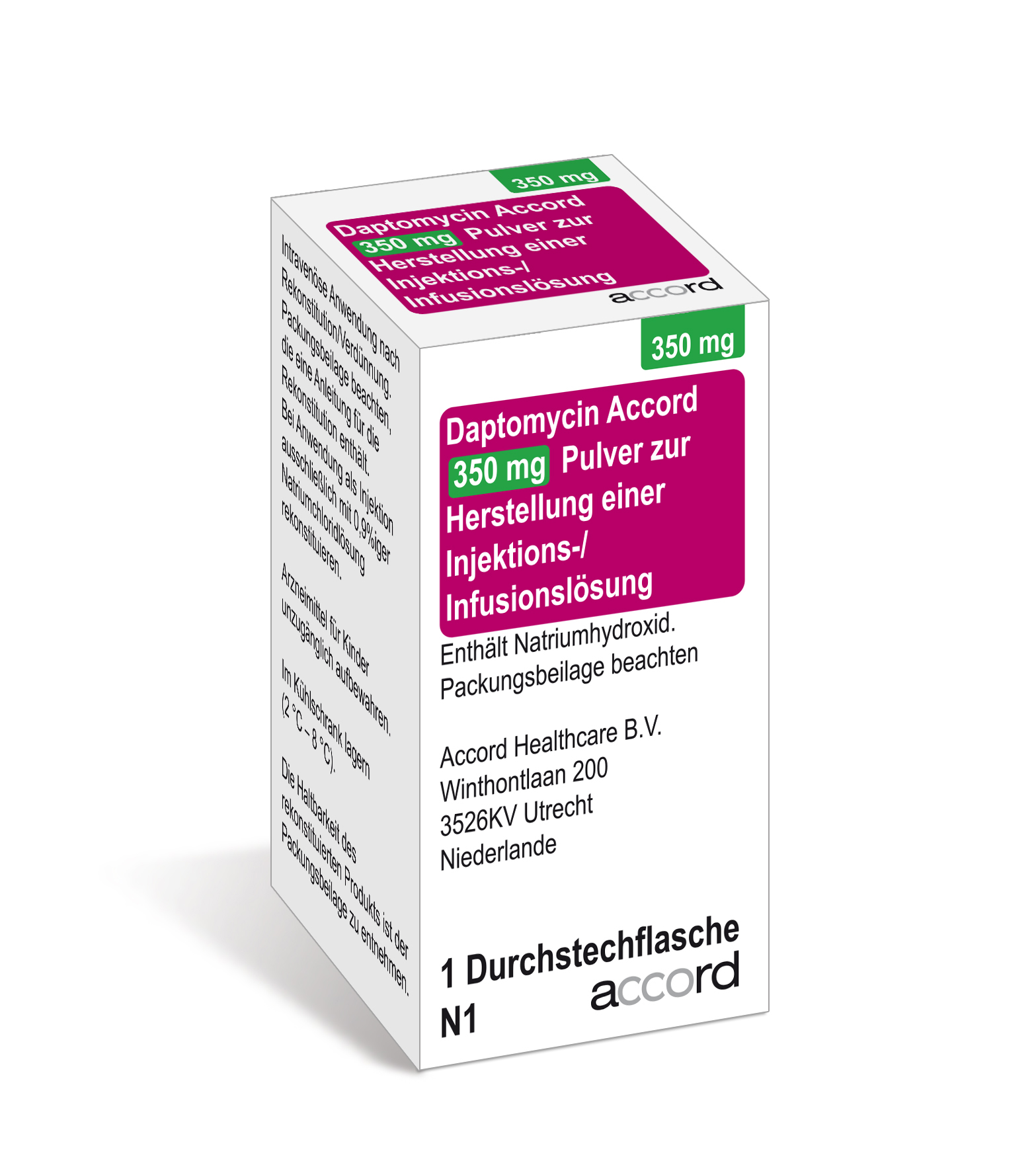 Accord Packshot Daptomycin 350 mg