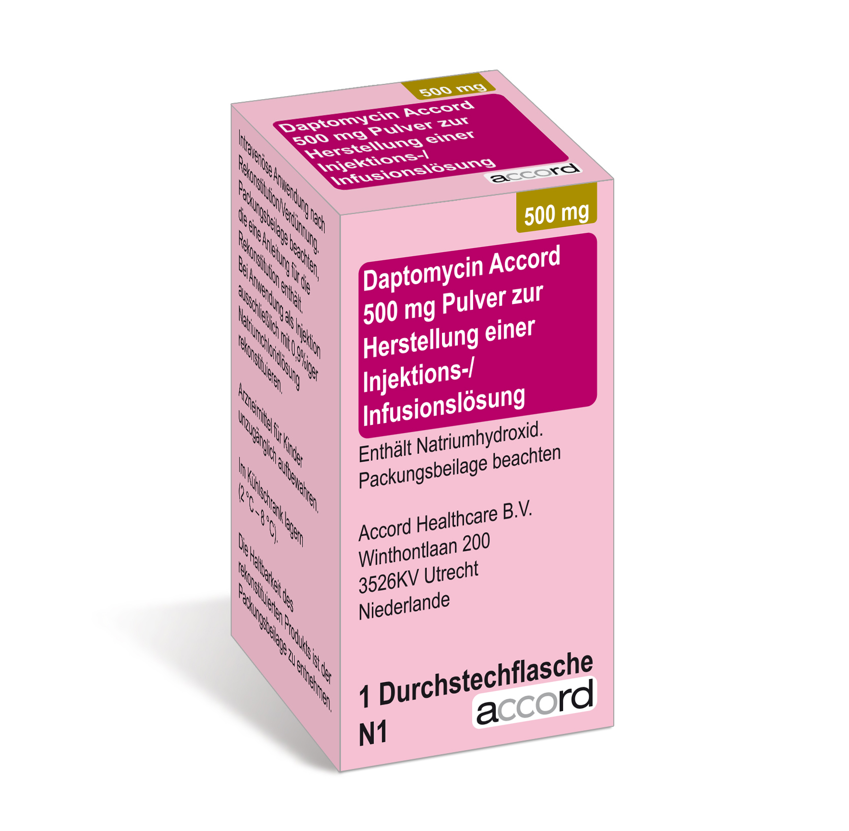 Accord Packshot Daptomycin 500 mg