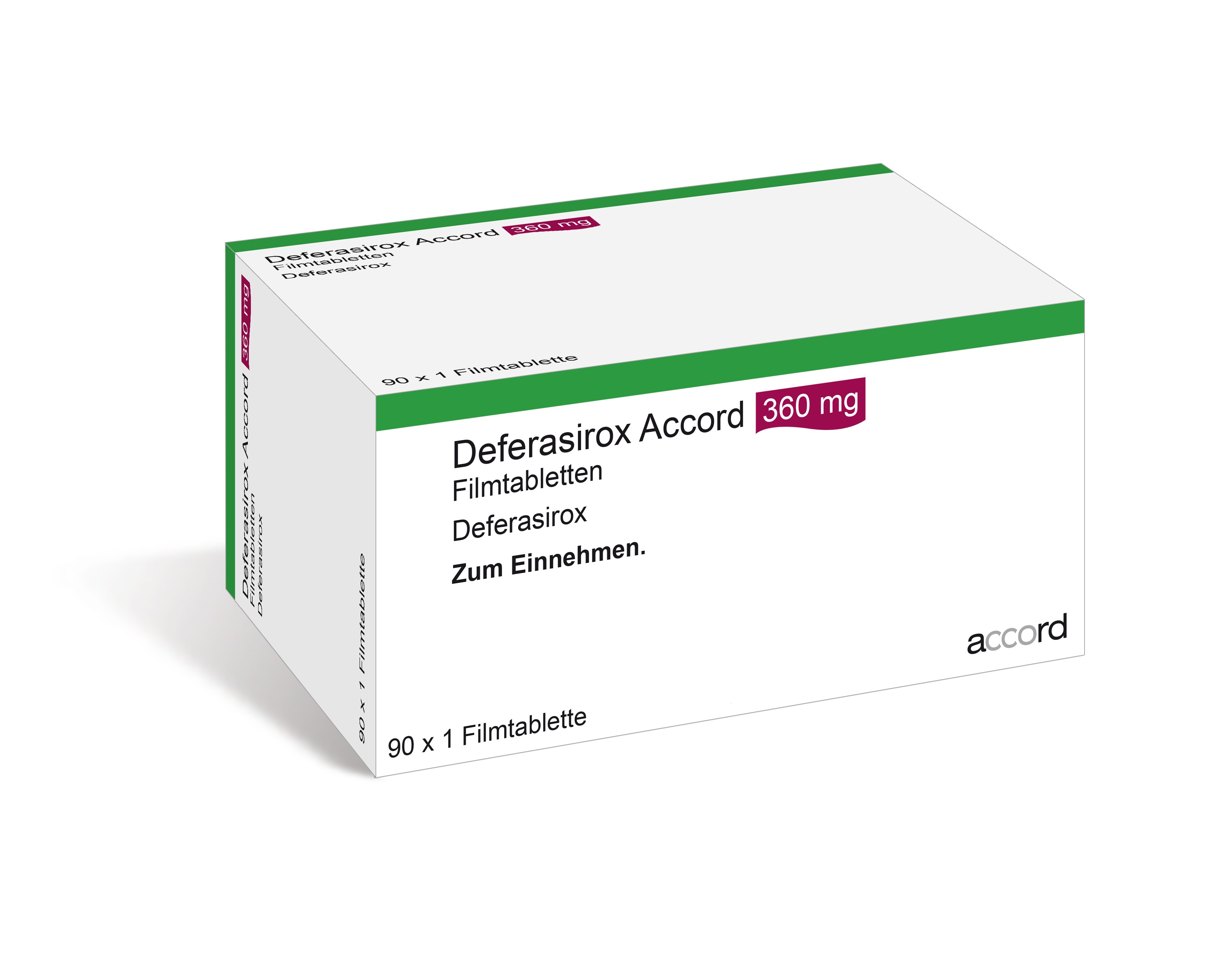 Accord Packshot Deferasirox 360 mg