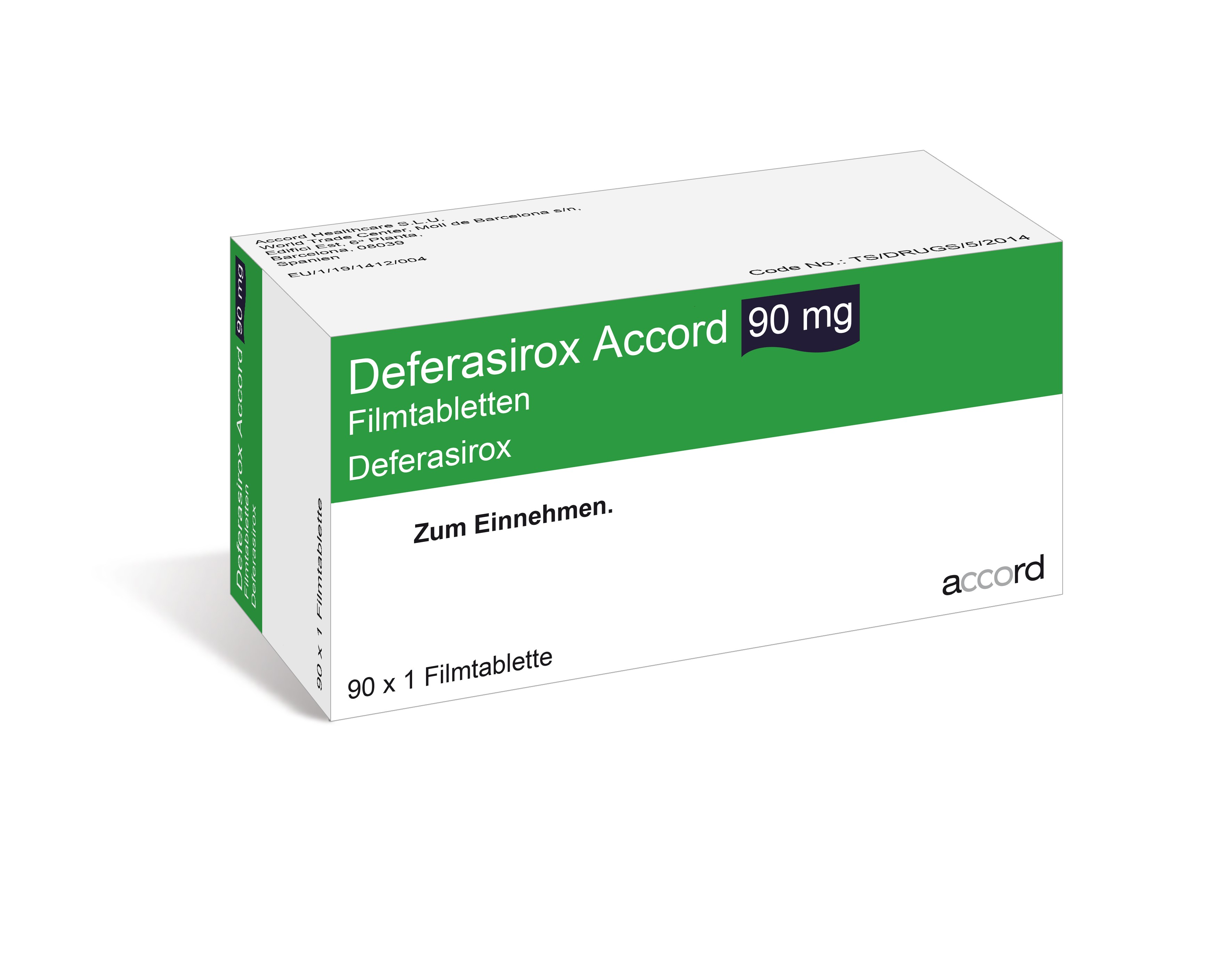 Accord Packshot Deferasirox 90 mg