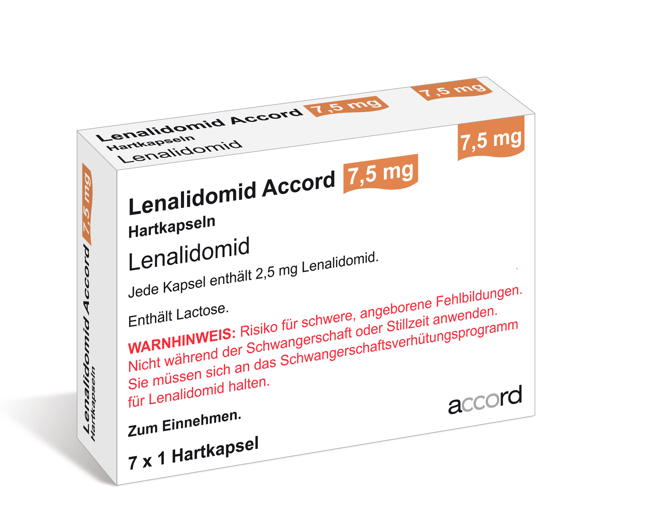 Accord Packshot Lenalidomid 7,5 mg