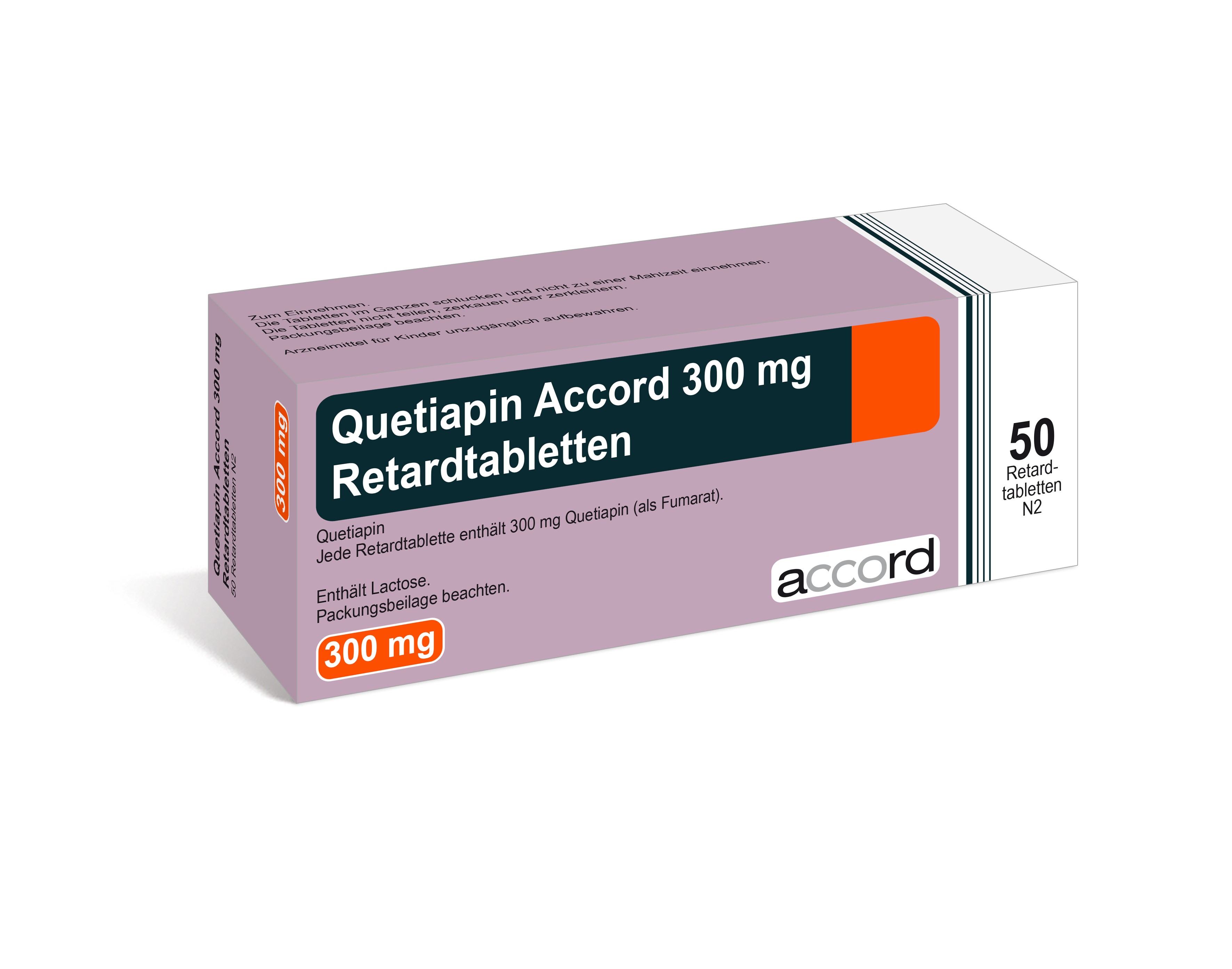 Accord Packshot Quetiapin 300mg RET