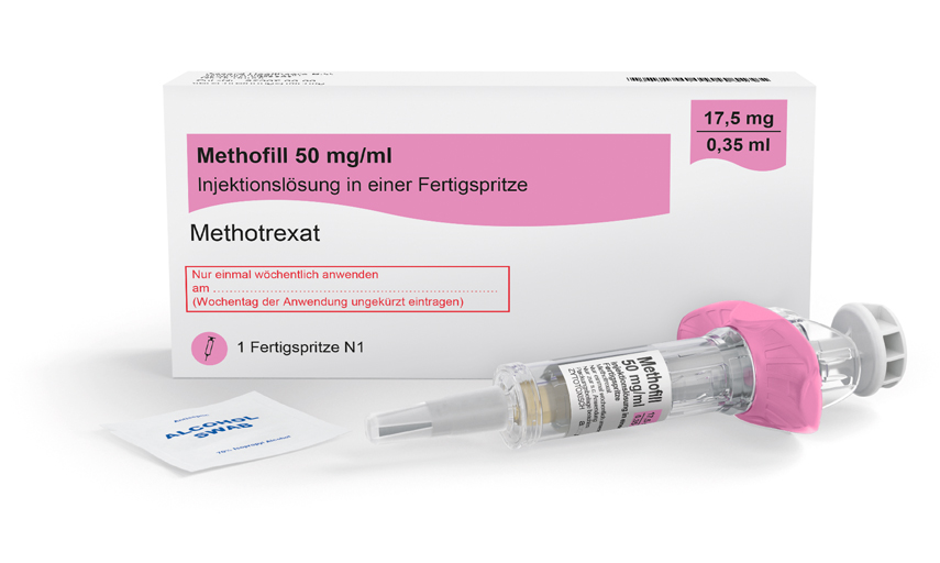 Accord Packshot mit Spritze Methofil 17,5 mg