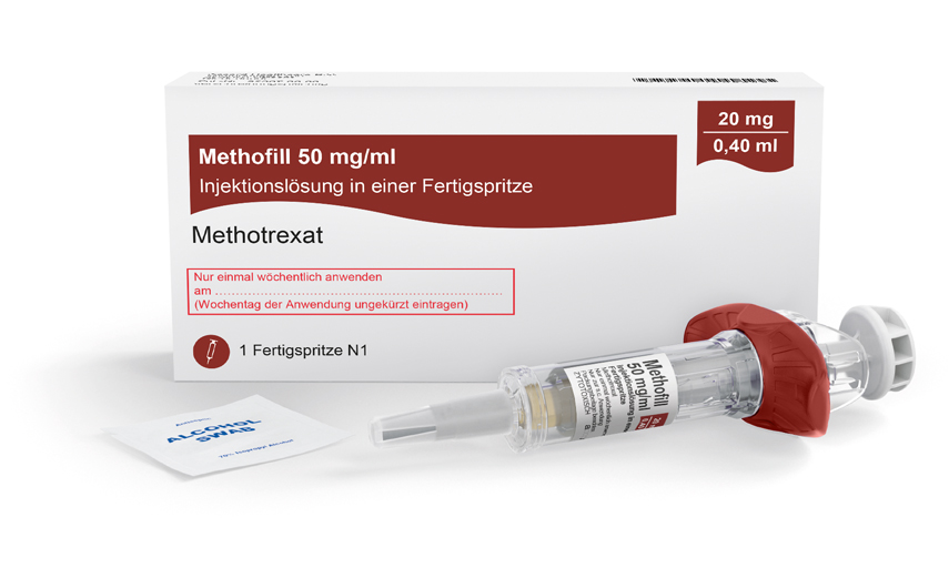 Accord Packshot mit Spritze Methofil 20 mg