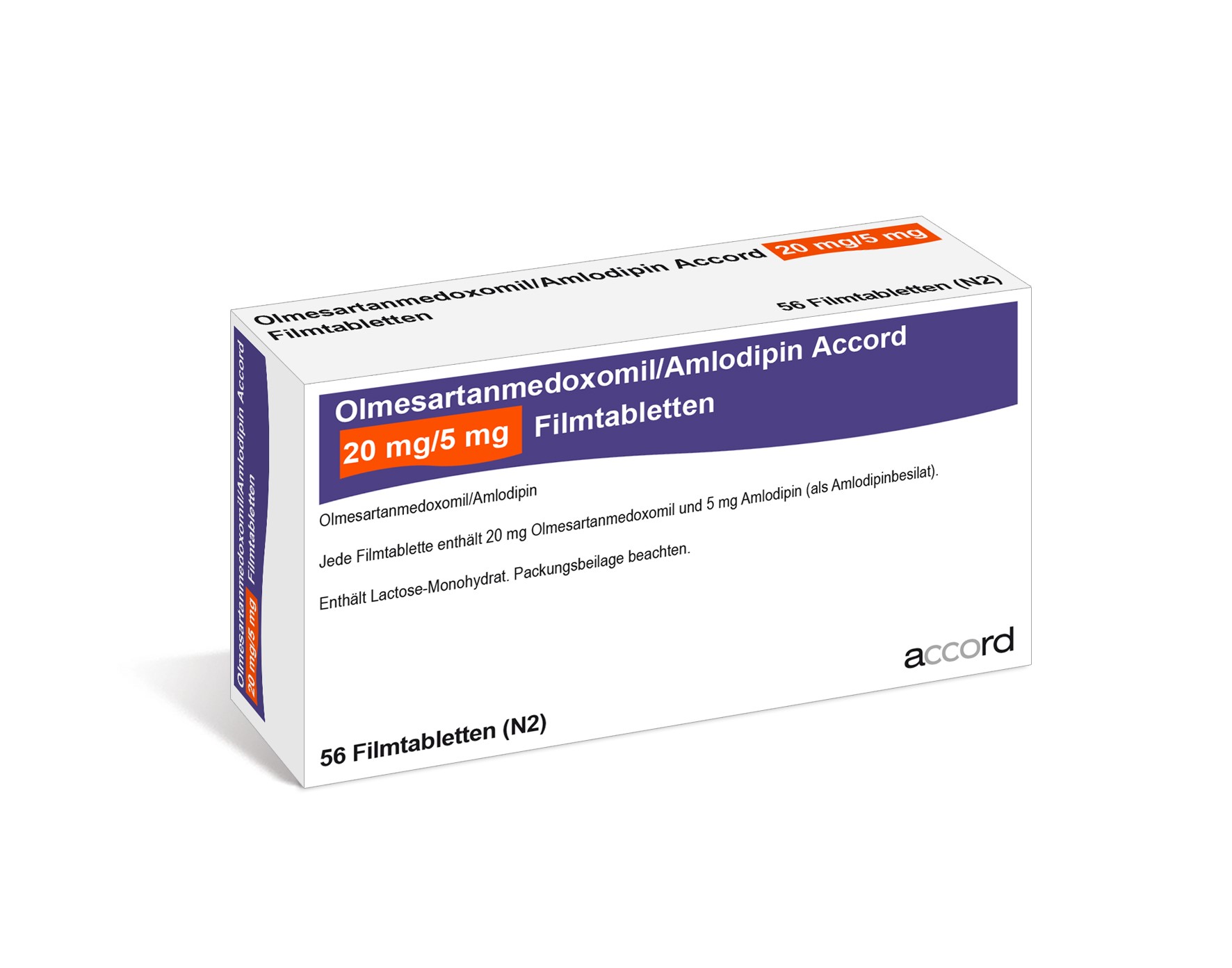 Accord Packshot Olmesartan Amlodipin 20mg/5mg