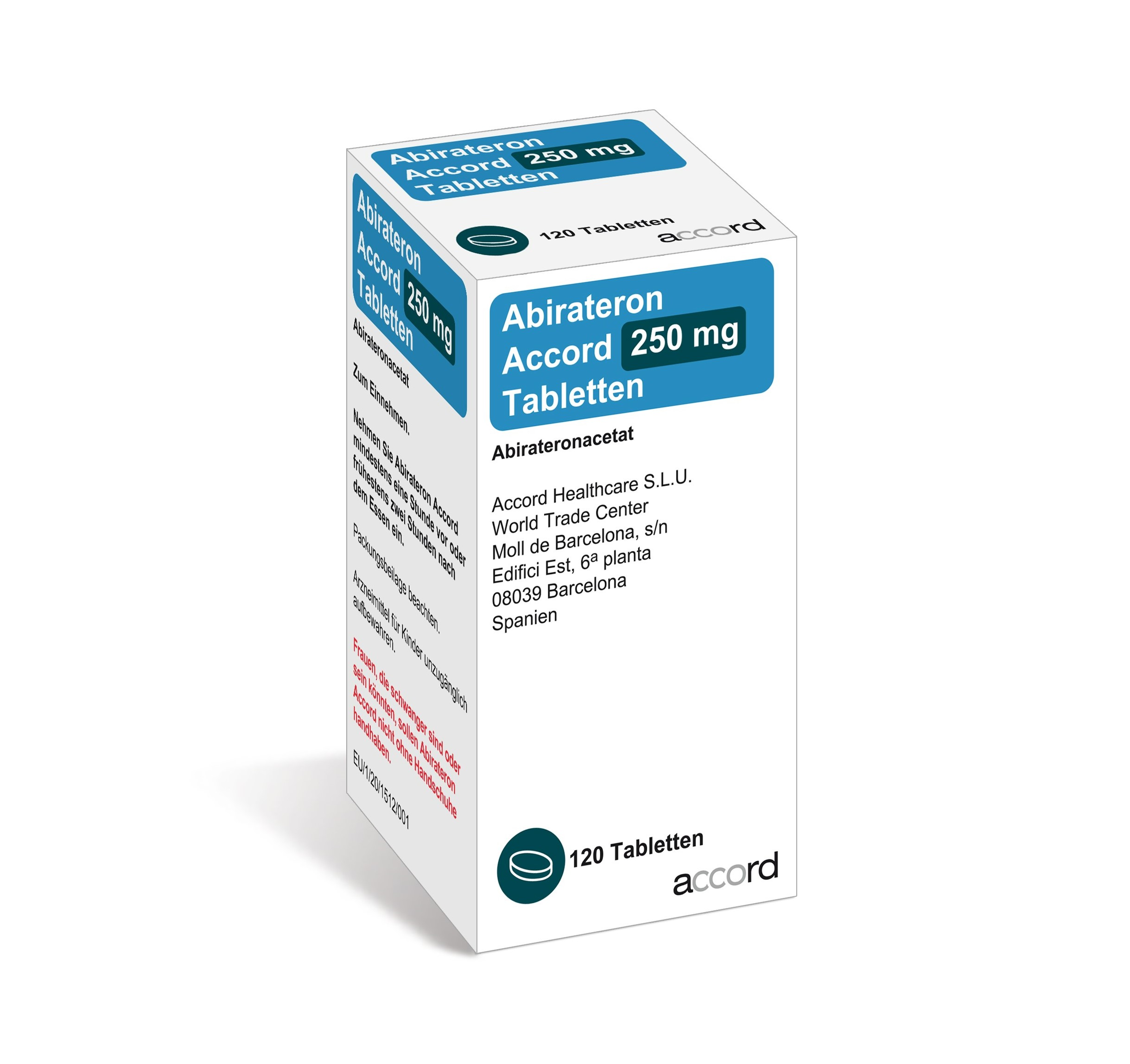 Accord Packshot Abirateron 250mg 120 St