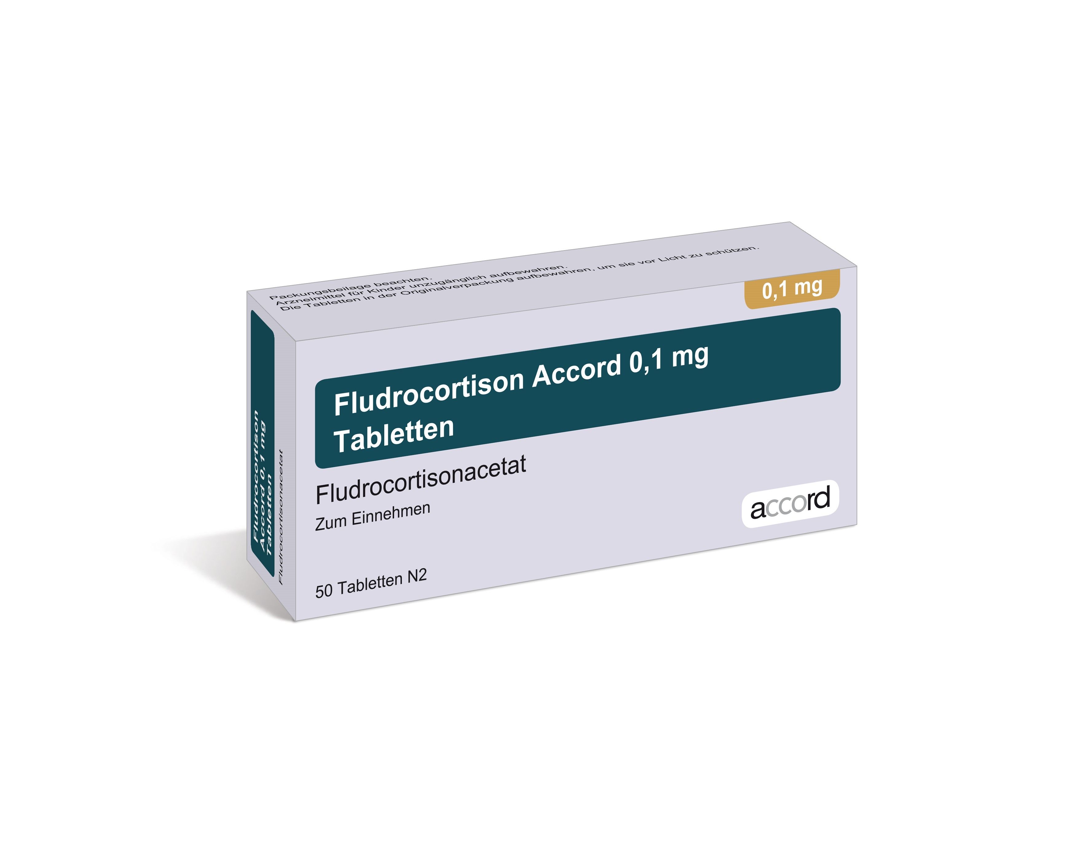 Accord Packshot Fludrocortison 0,1 mg 50 Stk